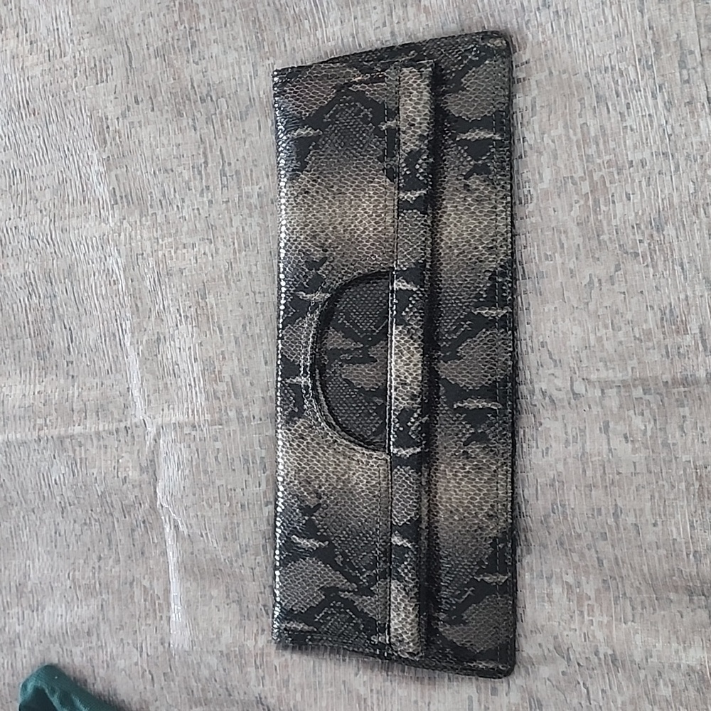 Nine West Snakeskin fold over clutch